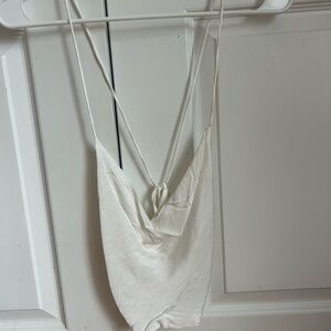 Zara White Satin Top